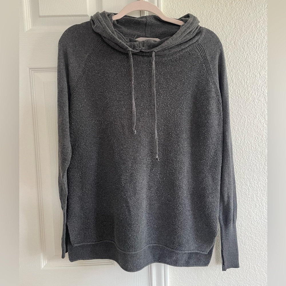 Athleta Gray Cowl Neck Sweater Relaxed Fit